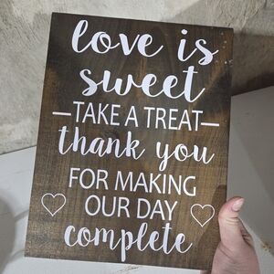 Wedding Sweet Treat Wooden Sign